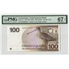 Image 1 : Netherlands 100 Gulden 1977 Snipe Bird Pick 97 PMG Superb Gem UNC 67 EPQ