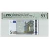 Image 1 : European Union 5 Euro 2002 Portugal U005J6 Trichet Pick 8m PMG Superb Gem UNC 67 EPQ