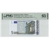 Image 1 : European Union 5 Euro 2002 France L028E3 Trichet Pick 8u PMG Gem UNC 65 EPQ