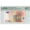 Image 1 : European Union 50 Euro 2002 Spain M009C2 Duisenberg Pick 4v PMG Superb Gem Uncirculated 67 EPQ