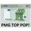 Image 1 : European Union 100 Euro 2002 Belgium T001G1 Duisenberg Pick 5z PMG Superb Gem Uncirculated 67 EPQ TO