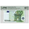 Image 1 : European Union 100 Euro 2002 Italy J015H3 Trichet Pick 12s PMG Superb Gem UNC 67 EPQ