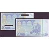 Image 1 : European Union 20 Euro 2002 AU/UNC Missing Serial Numbers Error N001D4 Duisenberg Pick 3