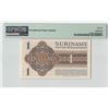 Image 2 : Suriname 1 Gulden 1956 Rare Year! JEZ Pick 108b PMG Gem Uncirculated 66 EPQ TOP POP