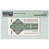 Image 2 : Suriname 1 Gulden 1984 State Note Pick 116h PMG Superb Gem UNC 67 EPQ