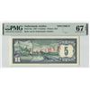 Image 1 : Netherlands Antilles 5 Gulden 1967 Specimen Pick 8as PMG Superb Gem Uncirculated 67 EPQ