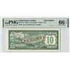 Image 1 : Netherlands Antilles 10 Gulden 1967 Specimen Pick 9s PMG Gem Uncirculated 66 EPQ
