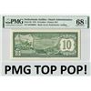 Image 1 : Netherlands Antilles 10 Gulden 1972 Pick 9b PMG Superb Gem Uncirculated 68 EPQ TOP POP