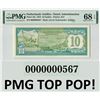 Image 1 : Netherlands Antilles 10 Gulden 1979 Serial 0000000567! Pick 16a PMG Superb Gem Uncirculated 68 EPQ T