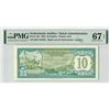 Image 1 : Netherlands Antilles 10 Gulden 1984 Pick 16b PMG Superb Gem Uncirculated 67 EPQ