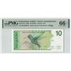 Image 1 : Netherlands Antilles 10 Gulden 1986 Pick 23a PMG Gem Uncirculated 66 EPQ