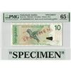 Image 1 : Netherlands Antilles 10 Gulden 1998 Specimen Pick 28s PMG Gem Uncirculated 65 EPQ