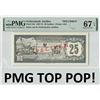 Image 1 : Netherlands Antilles 25 Gulden 1972 Specimen Pick 10s PMG Superb Gem UNC 67 EPQ TOP POP