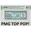 Image 1 : Netherlands Antilles 25 Gulden 1979 Pick 17 PMG Superb Gem Uncirculated 67 EPQ TOP POP