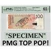 Image 1 : Netherlands Antilles 100 Gulden 1998 Pick 31as PMG Gem Uncirculated 65 EPQ TOP POP