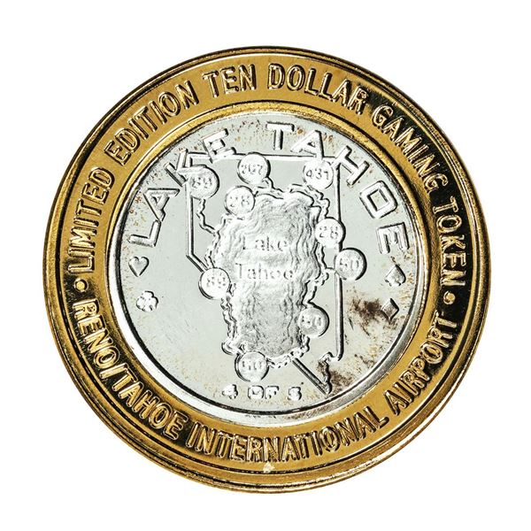 .999 Silver Reno Tahoe International Airport $10 Casino Limited Edition Gaming Token
