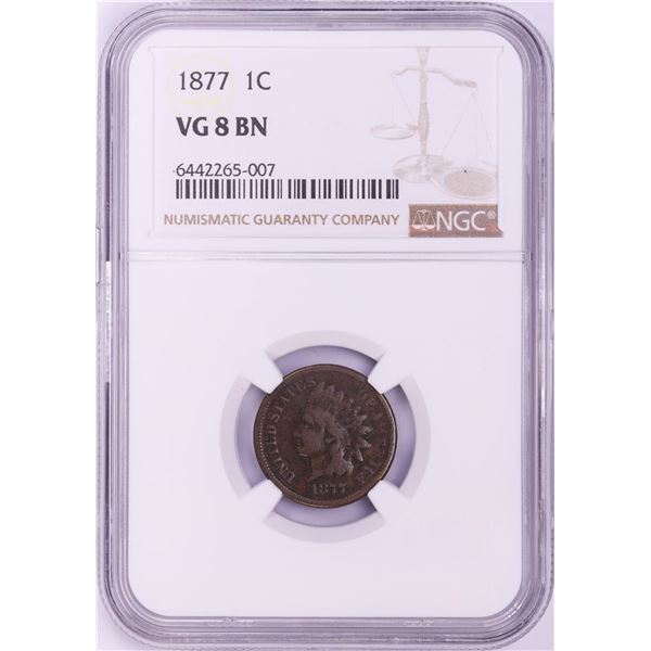 1877 Indian Head Cent Coin NGC VG8BN