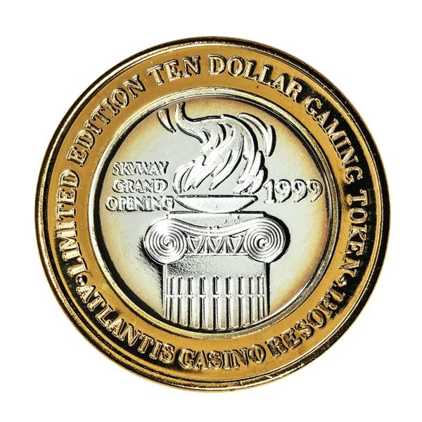 .999 Silver Atlantis Casino Resort Reno, NV $10 Casino Limited Edition Gaming Token