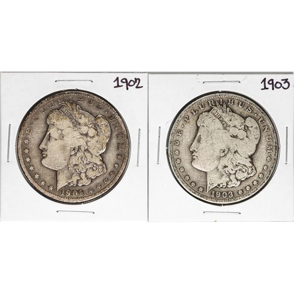 Lot of (2) 1902-1903 $1 Morgan Silver Dollar Coins
