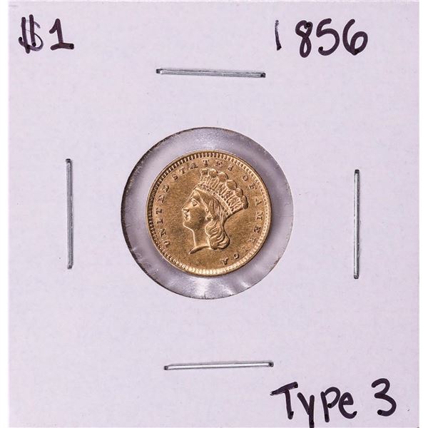 1856 Type 3 $1 Indian Princess Head Gold Dollar Coin