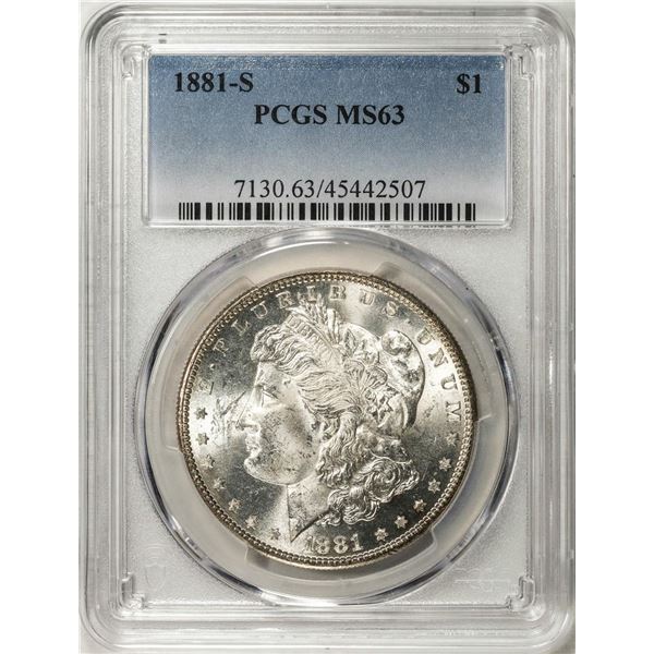 1881-S $1 Morgan Silver Dollar Coin PCGS MS63