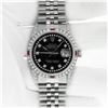 Image 3 : Rolex Men's Stainless Steel Black String Diamond & Ruby Datejust