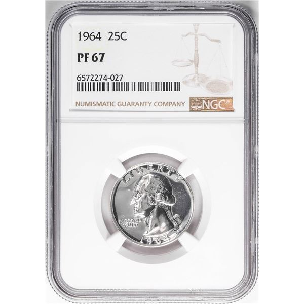 1964 Proof Washington Quarter Coin NGC PF67