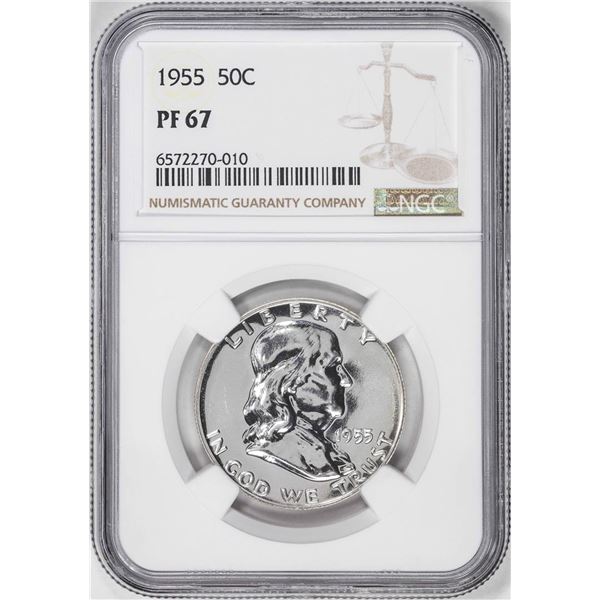 1955 Proof Franklin Half Dollar Coin NGC PF67