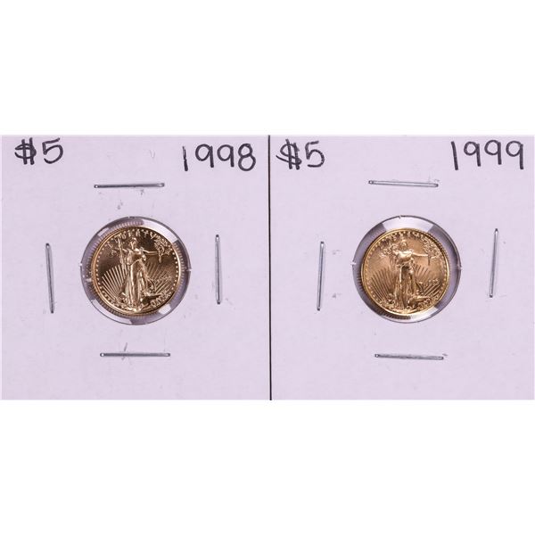 Lot of 1998-1999 $5 American Gold Eagle Coins