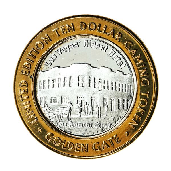 .999 Silver Golden Gate Las Vegas, NV $10 Casino Limited Edition Gaming Token