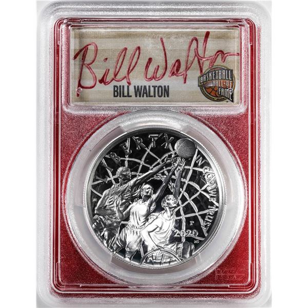 2020-P $1 Basketball HOF Silver Dollar Coin PCGS PR70DCAM Bill Walton Signature FDOI