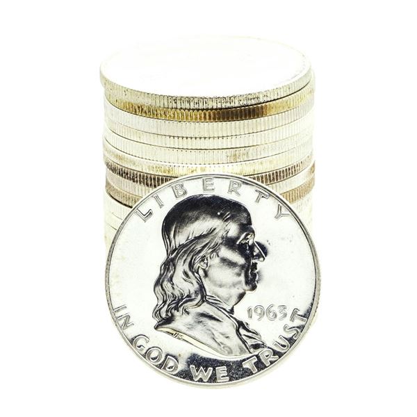 Roll of (20) Proof 1963 Franklin Half Dollar Coins