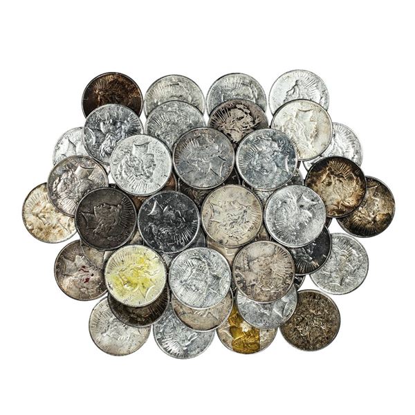 Lot of (50) $1 Peace Silver Dollar Coins Culls