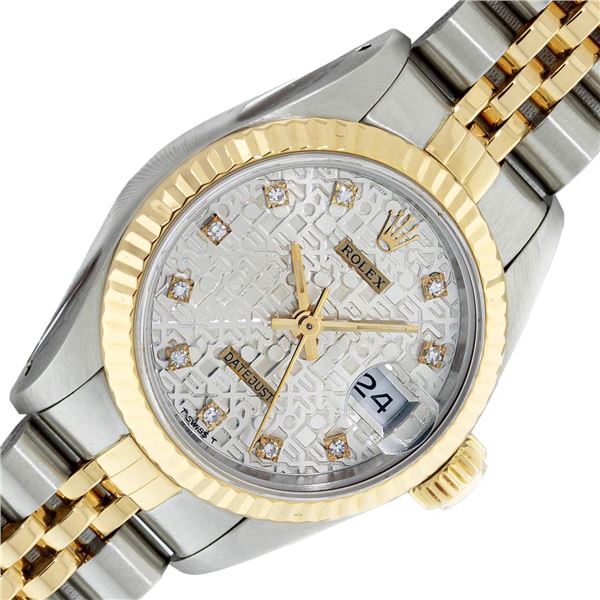 Rolex Ladies Two Tone Diamond Jubilee Datejust Watch with Box and Booklets