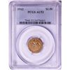 Image 1 : 1912 $2 1/2 Indian Head Quarter Eagle Gold Coin PCGS AU53