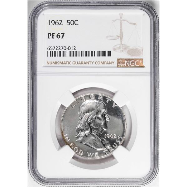 1962 Proof Franklin Half Dollar Coin NGC PF67