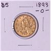 Image 1 : 1893-O $5 Liberty Head Half Eagle Gold Coin