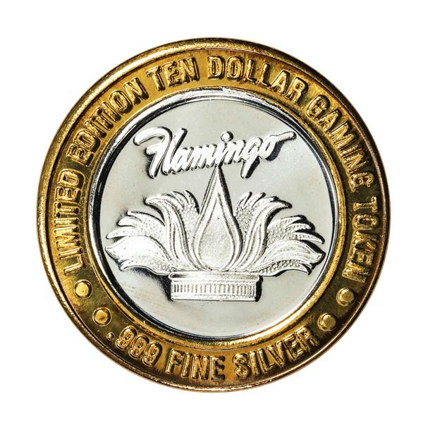 .999 Silver Flamingo Hilton Las Vegas, Nevada $10 Casino Limited Edition Gaming Token