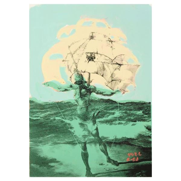 "Ringo" Daniel Funes "Man Ship" Original Mixed Media On Canvas