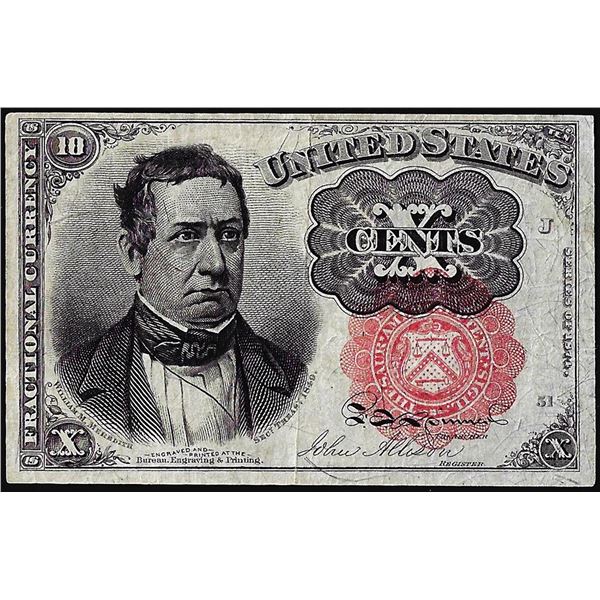 1874 Fifth Issue Ten Cents Fractional Currency Note