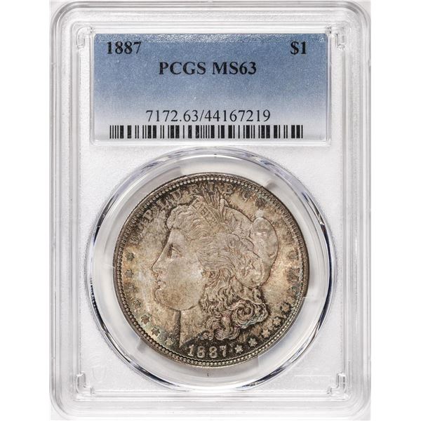 1887 $1 Morgan Silver Dollar Coin PCGS MS63