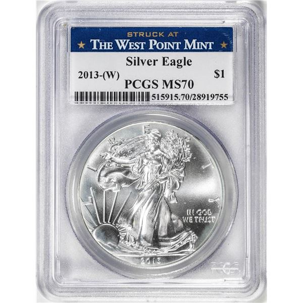 2013-(W) $1 American Silver Eagle Coin PCGS MS70 West Point Mint