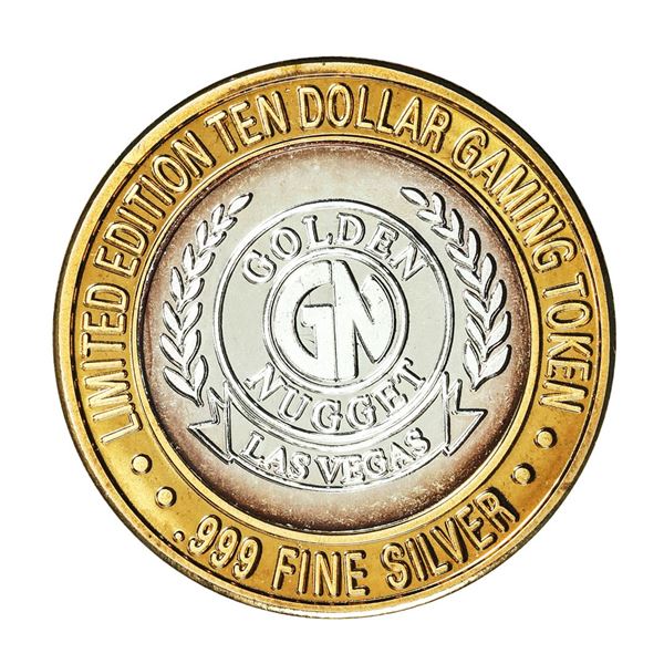 .999 Silver Golden Nugget Las Vegas, Nevada $10 Limited Edition Casino Gaming Token