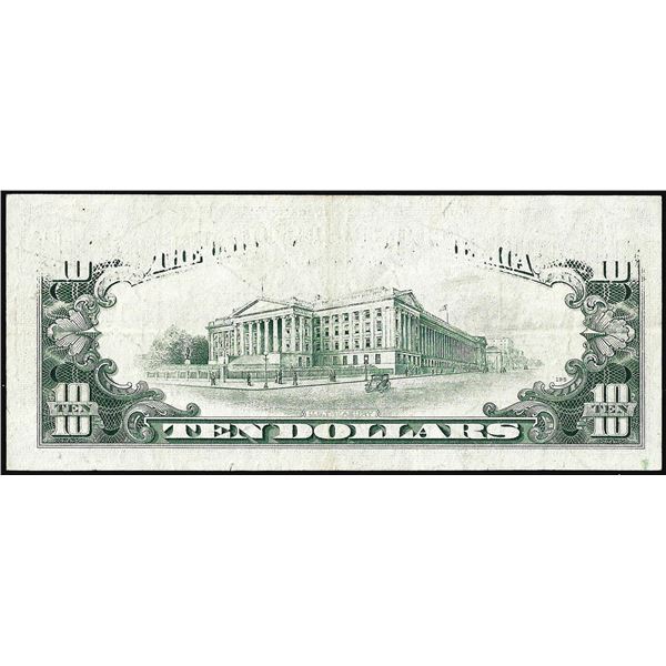1969C $10 Federal Reserve Note Insufficient Inking Error
