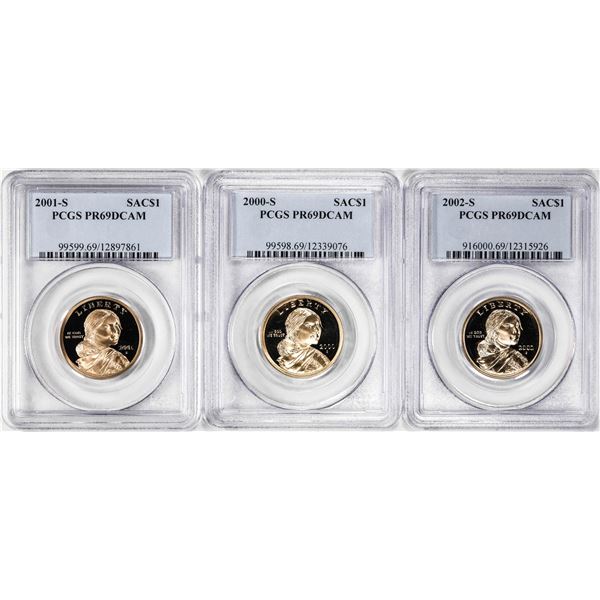 Lot of 2000-S to 2002-S Proof $1 Sacagawea Coins PCGS PR69DCAM