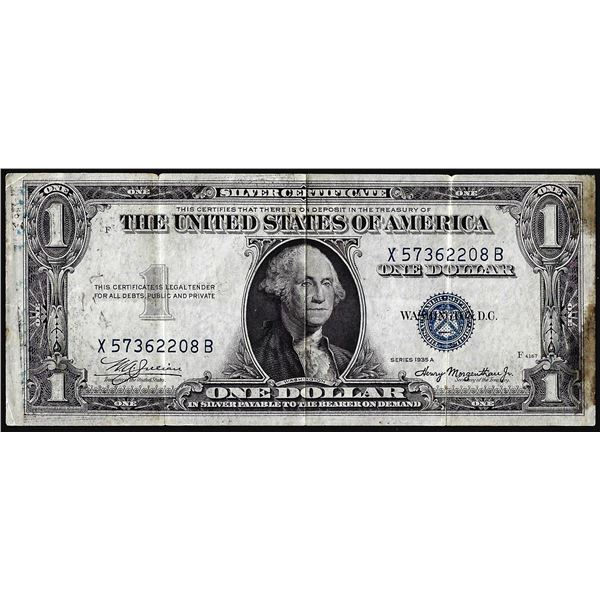 1935A $1 Silver Certificate Short Snorter Note