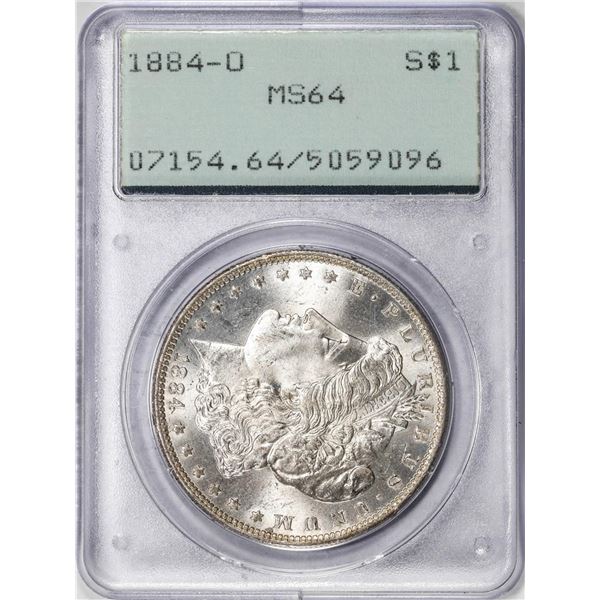 1884-O $1 Morgan Silver Dollar Coin PCGS MS64 Green Rattler Holder