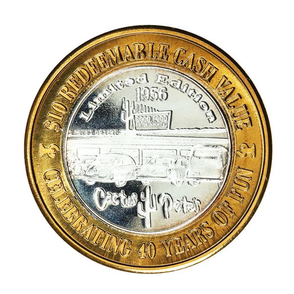 .999 Silver Cactus Pete's Resort Casino Jackpot, NV $10 Gaming Token Limited Edition