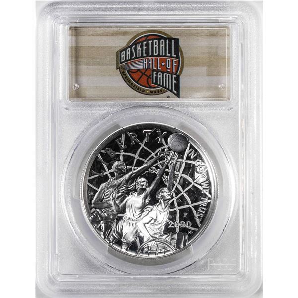 2020-P $1 Basketball Hall of Fame Proof Silver Dollar Coin PCGS PR70DCAM FDOI