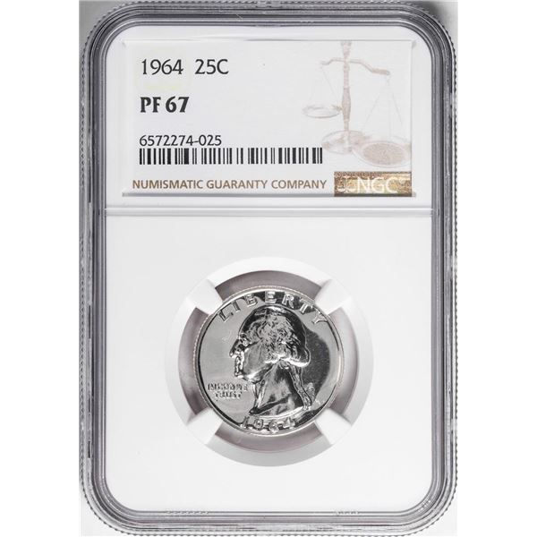 1964 Proof Washington Quarter Coin NGC PF67
